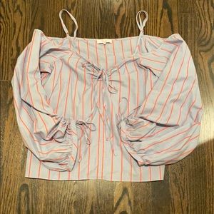 Parker blue and red striped top